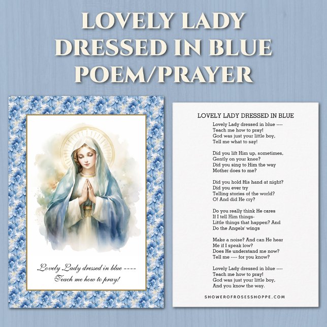 Virgin Mary Jesus Loely Dam, som är gift i Blue Di Tilläggskort (Skapare uppladdad)