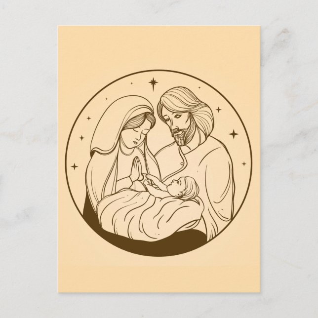 Virgin Mary Jesus Nativitetjul Vykort (Framsida)