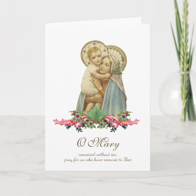 Virgin Mary Jesus Religiösa Mors dag Kort (Framsida)