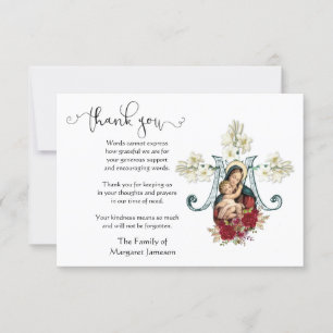 Virgin Mary Jesus Religiösa Tack Condolence Kort