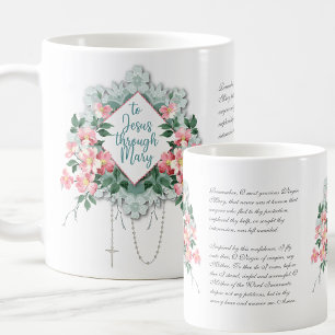 Virgin Mary Jesus Rosary Catholic Memorare Kaffemugg