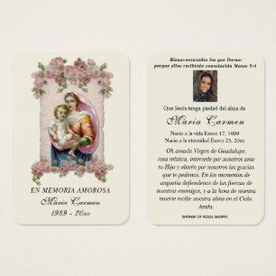 Virgin Mary Jesus Spanska Heligan Prayer Visitkort