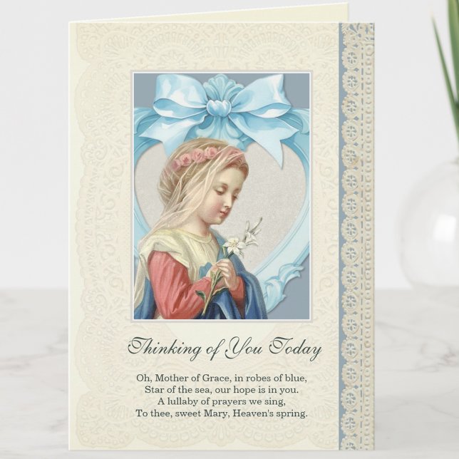 Virgin Mary Jesus tänker på er Prayer Kort (Skapare uppladdad)