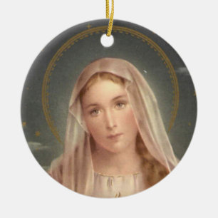 VIRGIN MARY JULGRANSPRYDNAD KERAMIK