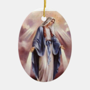 VIRGIN MARY JULGRANSPRYDNAD KERAMIK