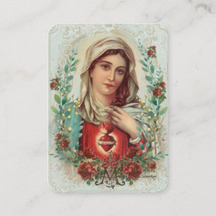 Virgin Mary Katolsk begravningskort för Heliga - Visitkort
