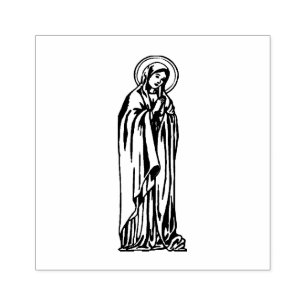 Virgin Mary Katolsk Religiösa Blad Mor Stämpel