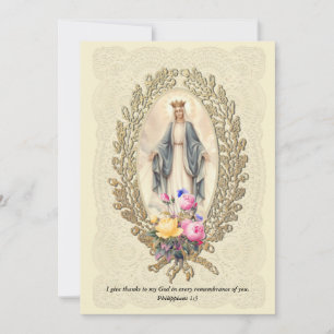 Virgin Mary Katolsk Religiösa sympati kondoleans Tack Kort