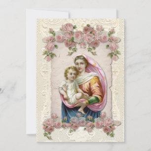 Virgin Mary Katolsk Religiösa sympati kondoleans Tack Kort