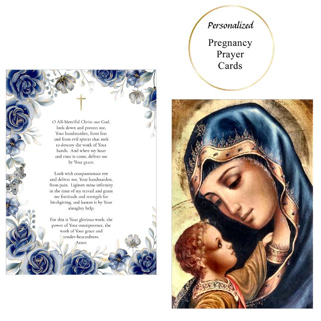 Virgin Mary Kristi katolsk Gravid Prayer Card Placeringskort (Skapare uppladdad)