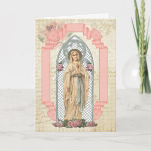 Virgin Mary Lourdes katolska födelsedagsbön Kort