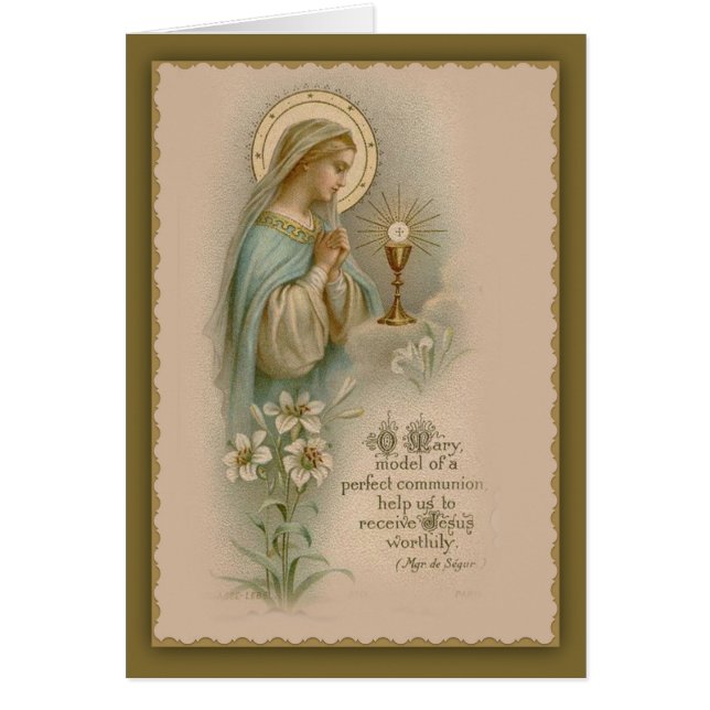 Virgin Mary Madonna talade om Eucharist Hälsningskort (Framsidan)