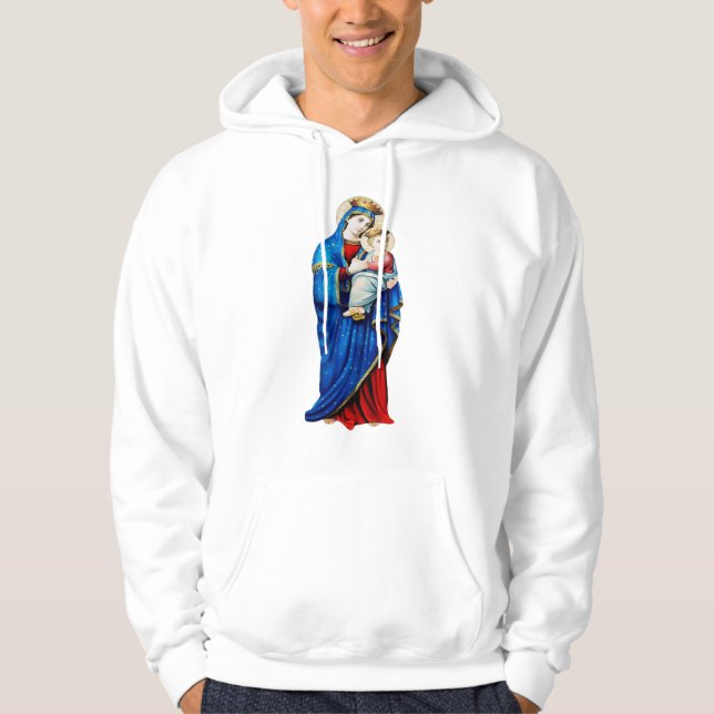 Virgin Mary med Baby Jesus Hoodie (Framsida)