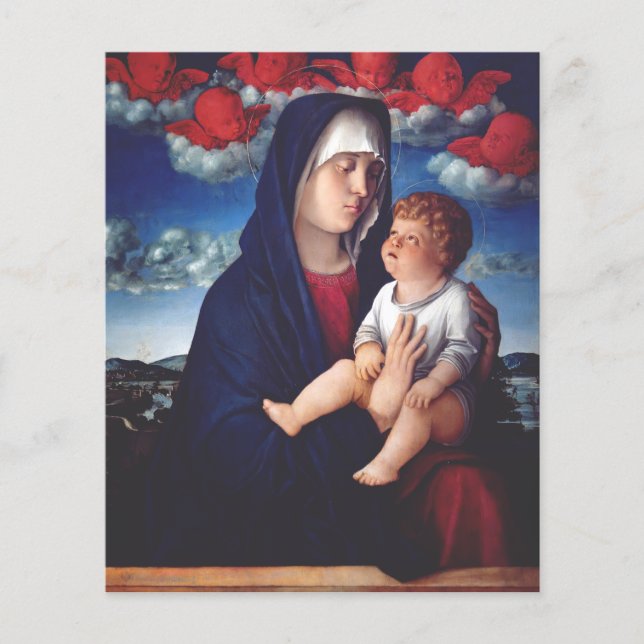 Virgin Mary med Baby Jesus och rödkörsbär (Framsida)
