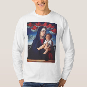 Virgin Mary med Baby Jesus och rödkörsbär T Shirt