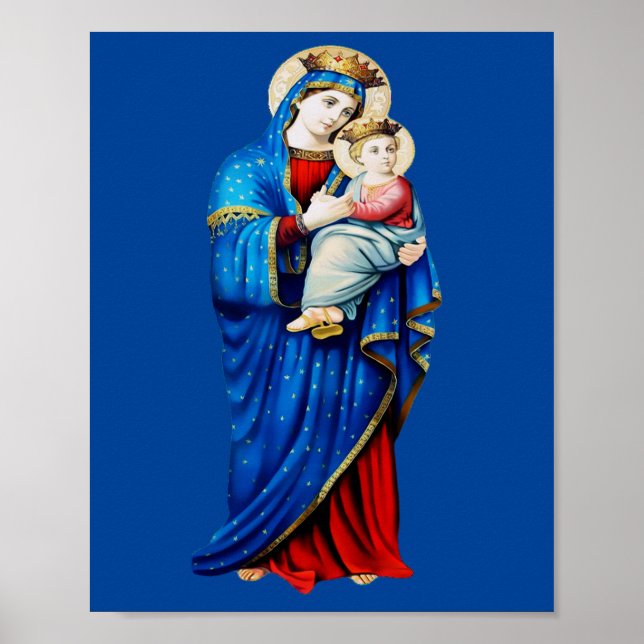 Virgin Mary med Baby Jesus Poster (Framsidan)