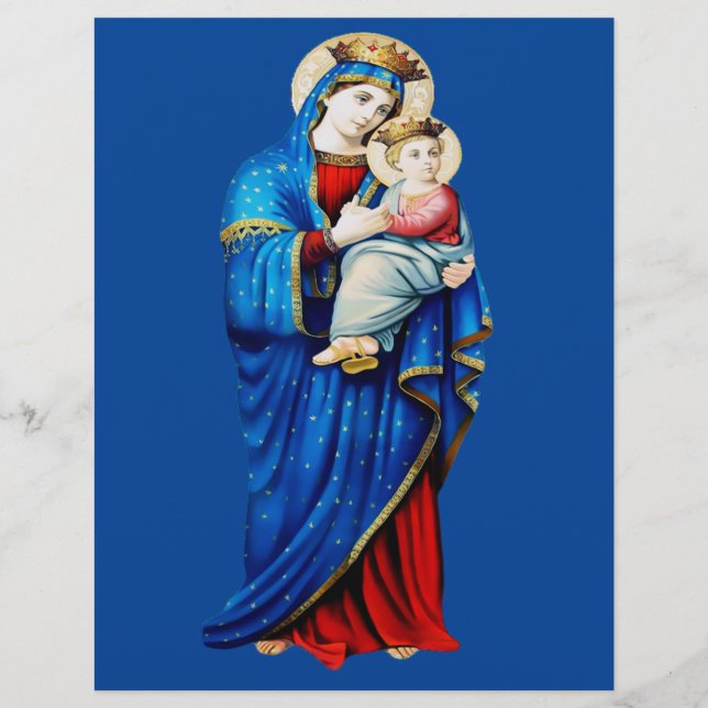 Virgin Mary med Baby Jesus Reklamblad (Framsidan)