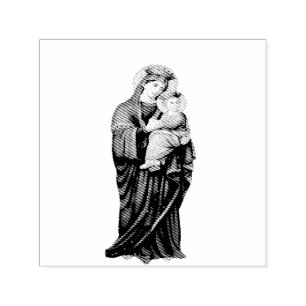 Virgin Mary med Baby Jesus Självfärgande Stämpel