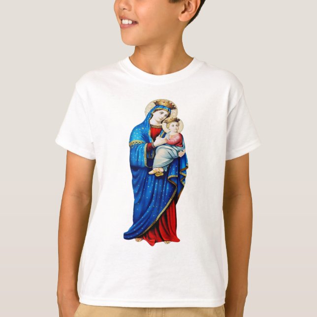 Virgin Mary med Baby Jesus T Shirt (Framsida)