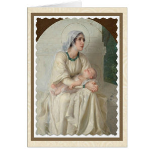 Virgin Mary med Child Jesus som sover Hälsningskort