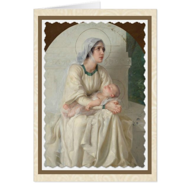 Virgin Mary med Child Jesus som sover Hälsningskort (Framsidan)
