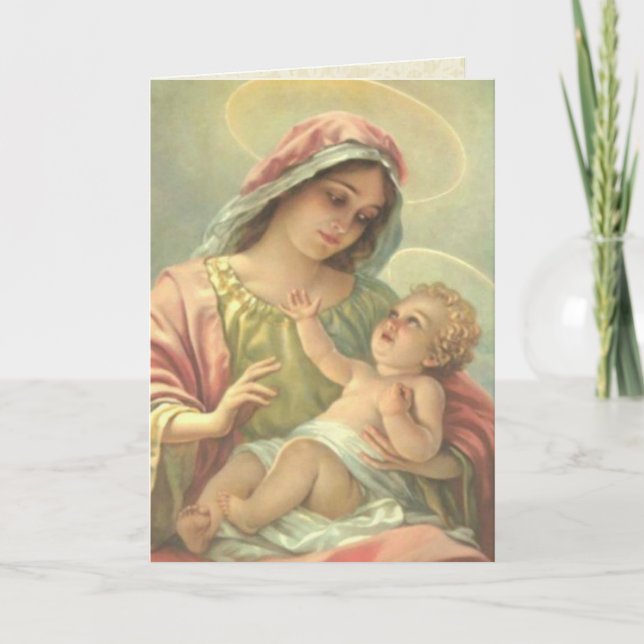 Virgin Mary med Heliga Kristus Child Greeting Card Kort (Framsida)
