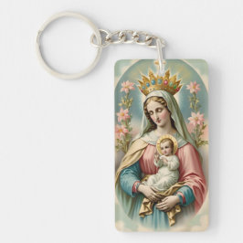 Virgin Mary med Jesus Child Keychain