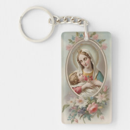 Virgin Mary med Jesus Child Keychain