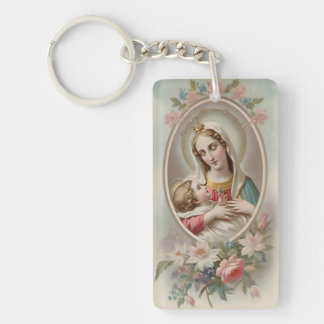 Virgin Mary med Jesus Child Keychain