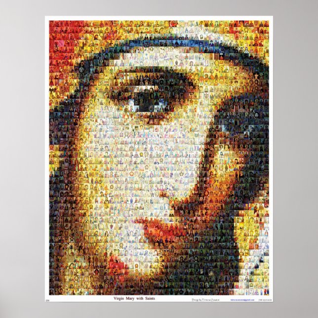 Virgin Mary med Saints Poster (Framsidan)
