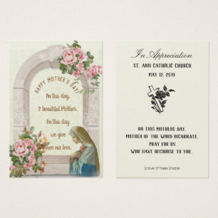 Virgin Mary Mors dag, minneskort Visitkort