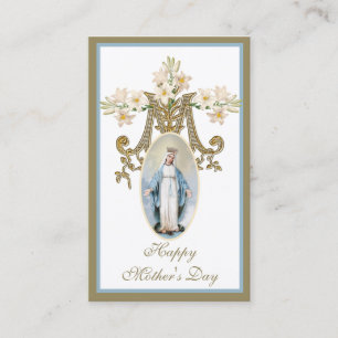 Virgin Mary Mors dag Remembran Heliga Card Visitkort