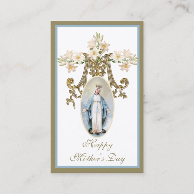 Virgin Mary Mors dag Remembran Heliga Card Visitkort (Framsida)