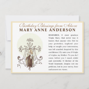 Virgin Mary Mt. Carmel Catholic Memorare Prayer Kort