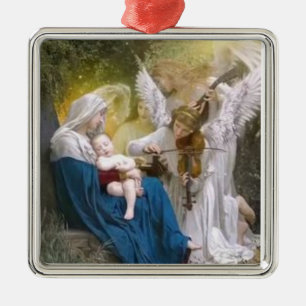 Virgin Mary och Baby Jesus Julgransprydnad Metall