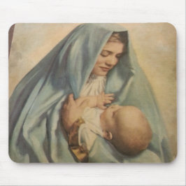 Virgin Mary och Baby Jesus Mousepad Musmatta
