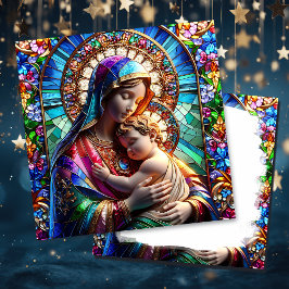 Virgin Mary och Baby Jesus | Religiösa jul Kort