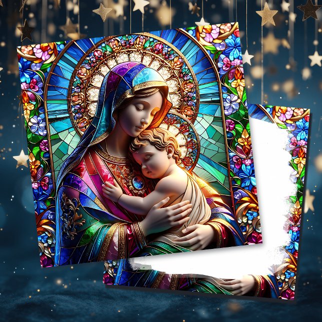 Virgin Mary och Baby Jesus | Religiösa jul Kort (Skapare uppladdad)