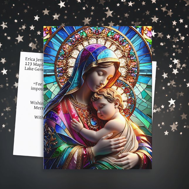 Virgin Mary och Baby Jesus | Religiösa jul Vykort (Skapare uppladdad)