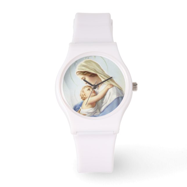 Virgin Mary och Baby Jesus Watch Armbandsur (Framsida)