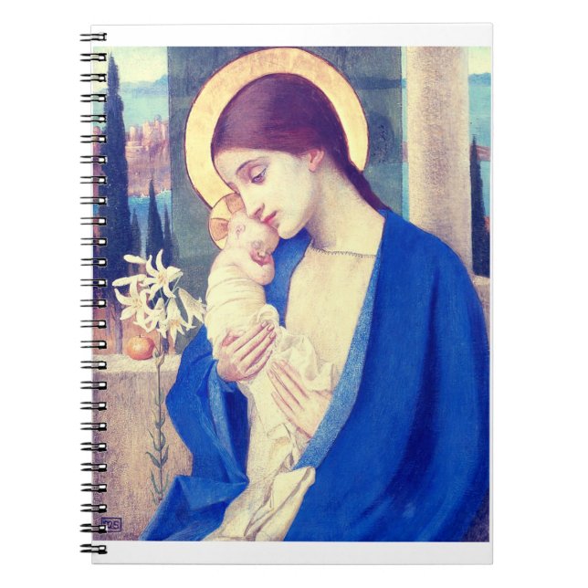 Virgin Mary och Child av Marianne Stokes Anteckningsbok (Framsidan)