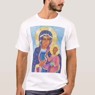 Virgin Mary och Child Jesus Black Madonna Mary T Shirt