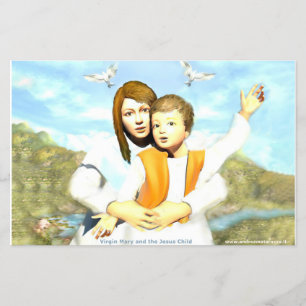 Virgin Mary och Child Jesus Flygblad