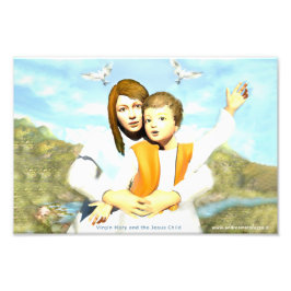 Virgin Mary och Child Jesus Fototryck