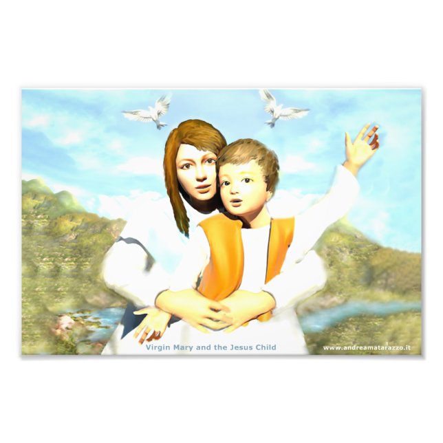 Virgin Mary och Child Jesus Fototryck (Framsidan)