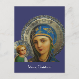 Virgin Mary och Child Jesus Helg Vykort