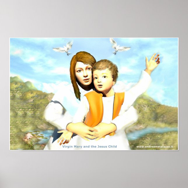 Virgin Mary och Child Jesus Poster (Framsidan)