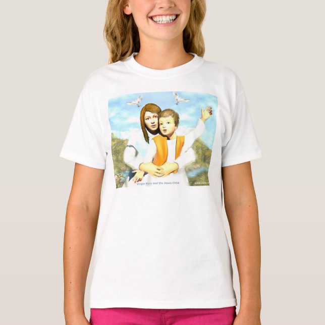 Virgin Mary och Child Jesus T Shirt (Framsida)