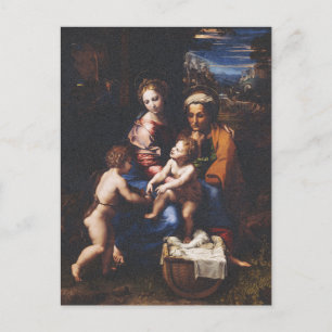 Virgin Mary och Child med John Baptist Vykort