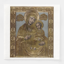 Virgin Mary och Eleganten Kristus Child Pappersservett